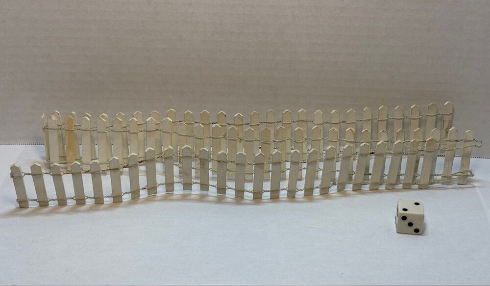Dollhouse Miniature Wooden Wire White Picket Fence